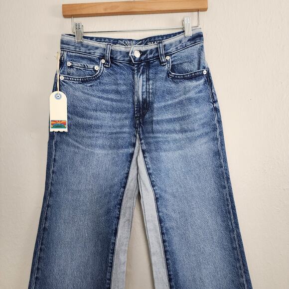 NEW Daily Blue by Adriano Goldschmeid Virgo Wide Leg Jeans Two Toned Size 26 - Picture 6 of 16
